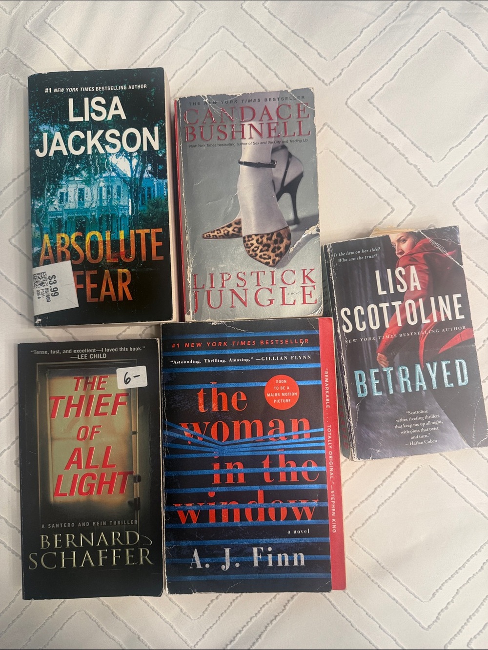 Assorted Paperback Thriller Book Lot by Various Authors - Mixed Colors
